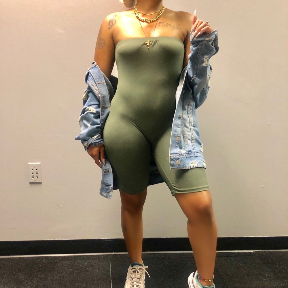 Olive Tube Romper